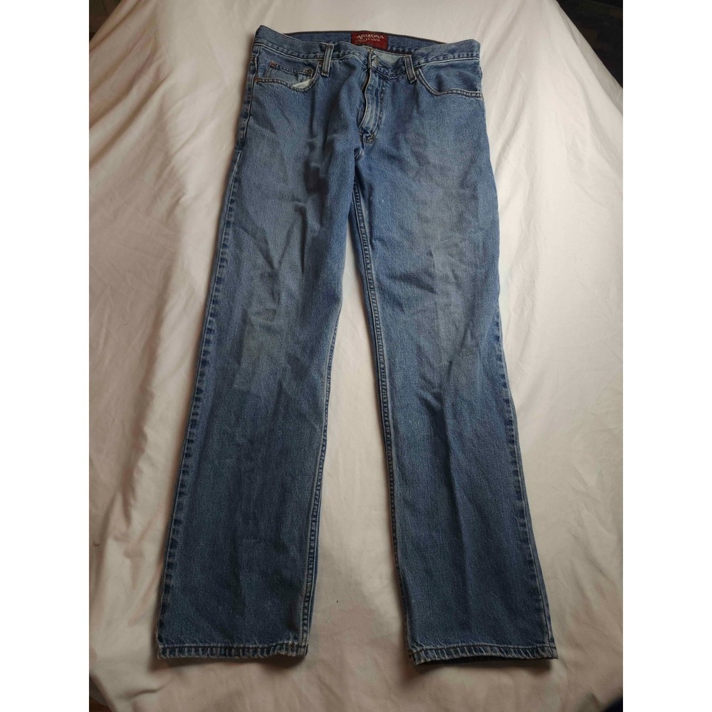 Arizona Jeans Mens Size 34X32 Blue Medium Wash Denim Cotton Straight Leg Pockets